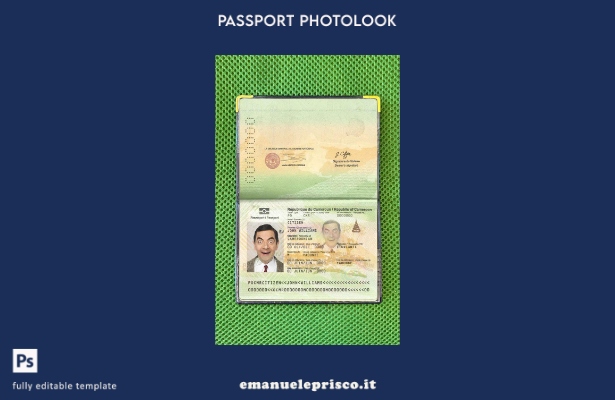 modello di aspetto fotografico per passaporto del Camerun in stile verificato